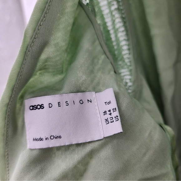 ASOS DESIGN Tall embellished sequin pencil midi dress Green Size size US 12 - Picture 8 of 14